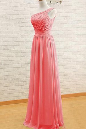 Robe demoiselle d'honneur plissage avec zip ligne a jusqu'au sol en chiffon - Photo 1