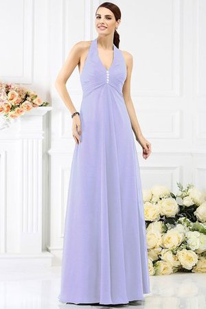 Robe demoiselle d'honneur longue fermeutre eclair ligne a avec perle manche nulle - Photo 17