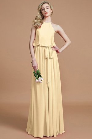 Robe demoiselle d'honneur naturel jusqu'au sol avec chiffon de dos nu avec ruban - Photo 11