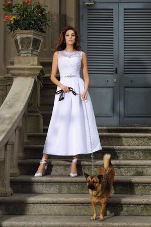 Elegante Vestido de Novia de Corte princesa en Satén de Barco de Imperio Cintura - Foto 1