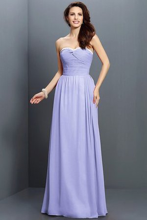 Robe demoiselle d'honneur ligne a avec zip en chiffon avec sans manches de princesse - Photo 17