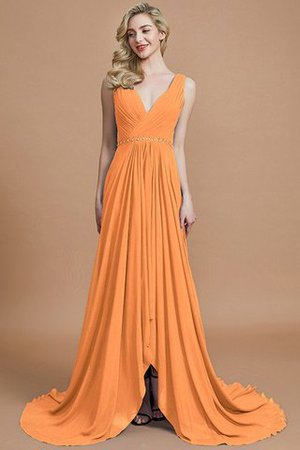 Abito da Damigella Naturale in Chiffon A-Line Principessa Spazzola Treno - Foto 25