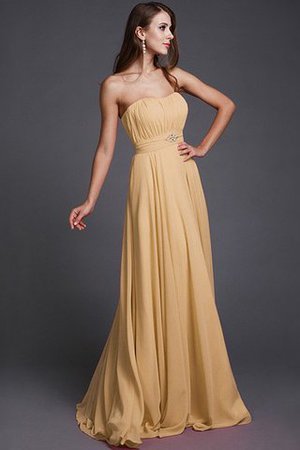 Robe demoiselle d'honneur longue naturel en chiffon ligne a jusqu'au sol - Photo 11