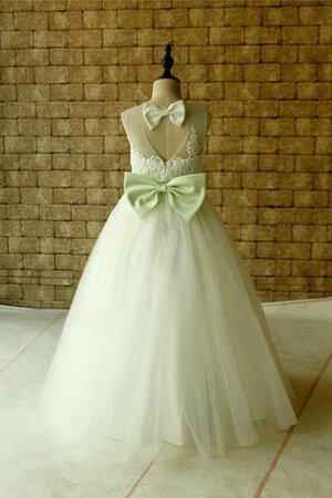 Abito da Cerimonia Bambini con Piega con Fiocco con Increspature Naturale in pizzo Ball Gown - Foto 4