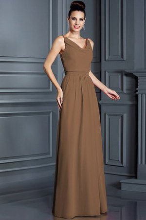 Robe demoiselle d'honneur longue de princesse en chiffon fermeutre eclair a-ligne - Photo 2