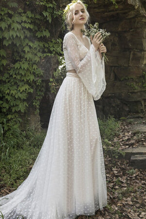 Robe de mariée longueur au ras du sol exquis fermeutre eclair textile en tulle longue - Photo 3