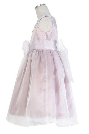 Abito da Cerimonia Bambini con Applique con Piega in Taffeta al ginocchio Cappellino A-Line - Foto 3