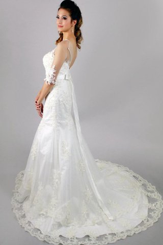 Modesto Vestido de Novia de Apliques de La mitad de manga de Abalorio de Encaje Adorno - Foto 2