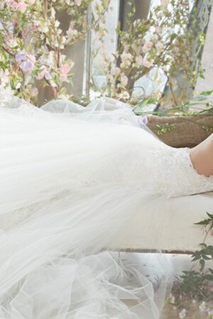 Abito da Sposa Naturale Senza Maniche in Tulle Conotta A Terra in pizzo - Foto 3