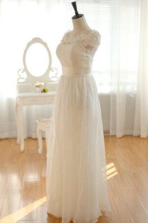 Robe de mariée plissage simple en chiffon avec manche épeules enveloppants avec manche courte - Photo 3