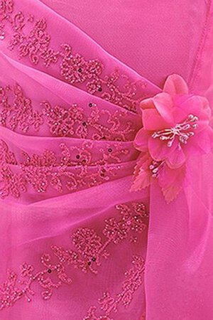 A-Linie Reißverschluss bodenlanges Blumenmädchenkleid aus Tüll mit Applike - Bild 3