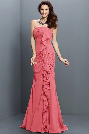 Robe demoiselle d'honneur plissage longue avec zip en chiffon de bustier - Photo 27