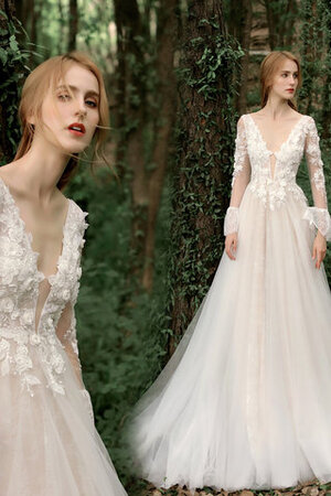 Abito da sposa con fiore naturale sogno convenzionale in tulle scintillante - Foto 9