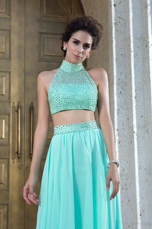 Robe de bal longue ligne a en chiffon de tour de ceinture en haute avec perle - Photo 5