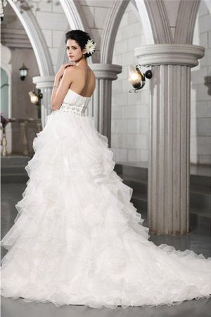 Robe de mariée avec zip de mode de bal avec sans manches en organza avec perle - Photo 2