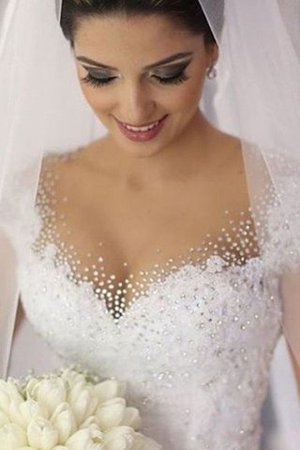 Abito da Sposa Naturale con Perline in Tulle Elegante Radiosa - Foto 2