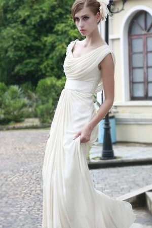 Wasserfall Ausschnitt drapiertes A-Linie gerüschtes einfaches Ballkleid aus Chiffon - Bild 1