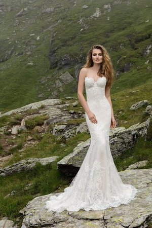 Robe de mariée simple romantique luxueux jusqu'au sol avec sans manches - Photo 1