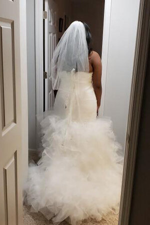 Abito da sposa a sala stravagante cuore con cascata volant allacciato bellissima - Foto 7