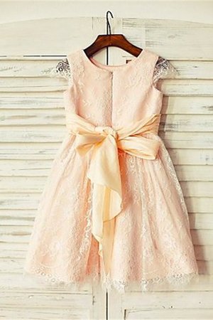 Robe de cortège enfant naturel avec manche courte de princesse ligne a avec zip - Photo 2