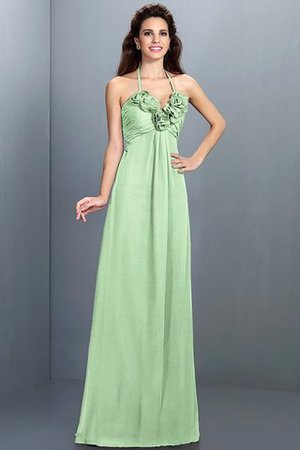 Robe demoiselle d'honneur avec chiffon avec fleurs de princesse a-ligne jusqu'au sol - Photo 27