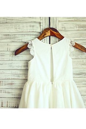 Robe de cortège enfant naturel en chiffon avec fleurs a-ligne de princesse - Photo 4