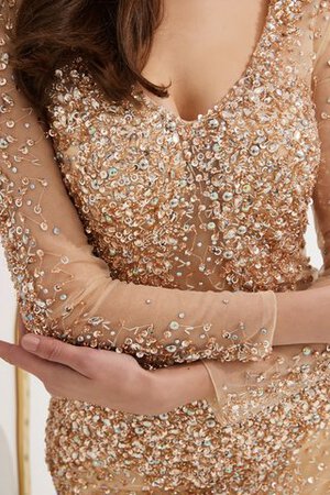 Robe de bal avant-gardiste avec manche longue avec cristal naturel modeste - Photo 7