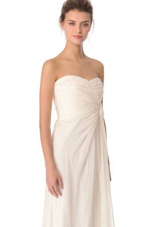 Robe de mariée décontracté naturel dos nu avec chiffon col en forme de cœur - Photo 3