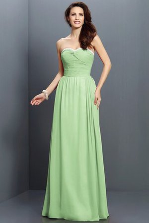 Robe demoiselle d'honneur ligne a avec zip en chiffon avec sans manches de princesse - Photo 26