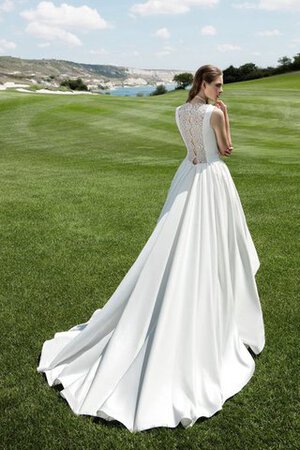 Robe de mariée distinguee discrete de traîne moyenne avec ruban a-ligne - Photo 2