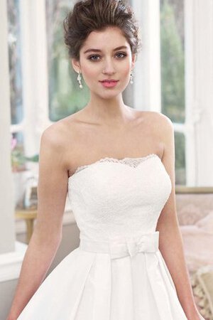 Abito da Sposa A Terra senza strap Allacciato Elegante A-Line con Fiocco - Foto 3