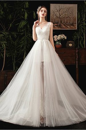 Elegante Vestido de Novia de Bonita de Cola Corte de Iglesia - Foto 1