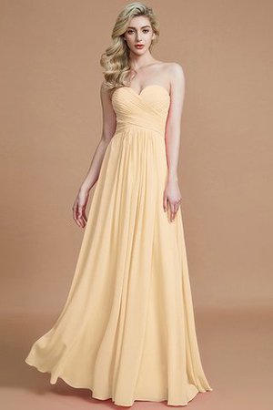Natürliche Taile Prinzessin Bodenlanges Brautjungfernkleid ohne Ärmeln mit Herz-Ausschnitt - Bild 11