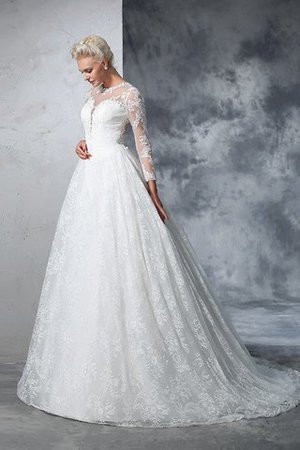 Clasico Vestido de Novia de Imperio Cintura de Largo de Encaje Adorno - Foto 5