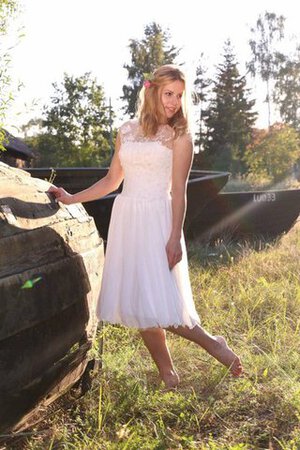 Abito da Sposa con Piega Semplice Barchetta Cuore A-Line con Applique - Foto 1