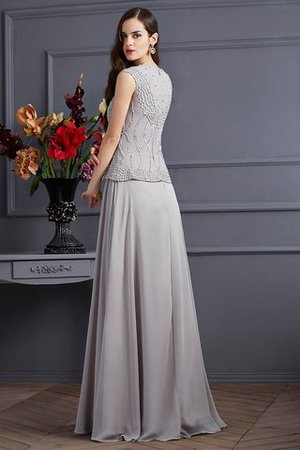 A Linie Ärmelloses Quadrat Ausschnitt Abendkleid mit Natürlicher Taille aus Chiffon - Bild 2