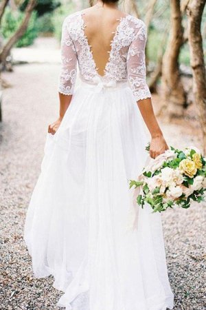 Abito da sposa v-scollo con applique classico naturale sogno vendita calda - Foto 2