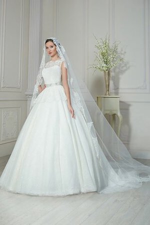 Clasico Vestido de Novia de Corte-A de Corte Evasé en Encaje de Abalorio - Foto 3