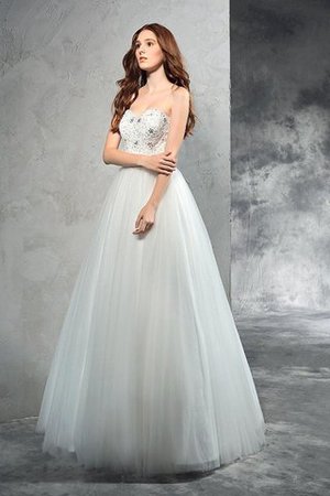 Normale Taille Perlenbesetztes Prinzessin Ewiges Herz-Ausschnitt Brautkleid - Bild 6