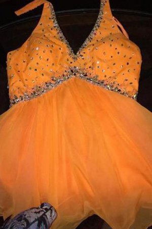 Prinzessin Normale Taille Neckholder Ballkleid mit Rücken Schnürung mit Perlen - Bild 2