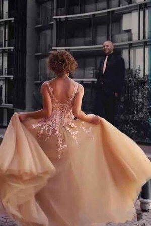 Ärmelloses Tüll einfaches Ballkleid mit Bordüre mit Applike - Bild 2