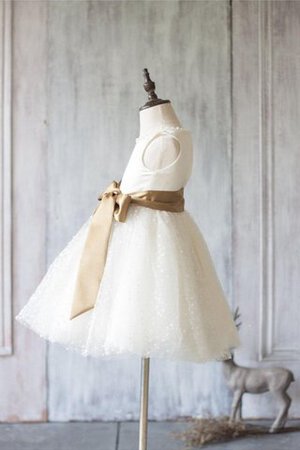 Robe de cortège enfant avec sans manches textile en tulle de tour de ceinture empire de lotus - Photo 3