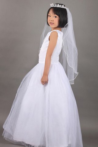 Abito da Cerimonia Bambini A-Line in Tulle Ball Gown con Applique Senza Maniche - Foto 2