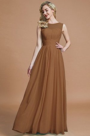 Robe demoiselle d'honneur naturel avec sans manches ligne a en chiffon de princesse - Photo 9