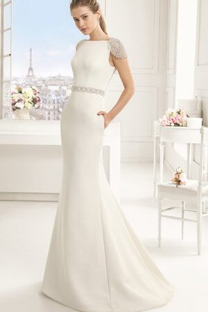 Abito da Sposa Profondo V-scollo Semplice Tubino Barchetta originale con Perline - Foto 4