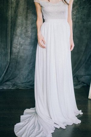 Robe de mariée simple jusqu'au sol ligne a de traîne courte fermeutre eclair - Photo 3