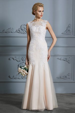 Abito da sposa a sala in tulle naturale con ricamo attraente seducente - Foto 3