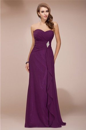 Robe demoiselle d'honneur longue avec perle en chiffon collant de lotus - Photo 1