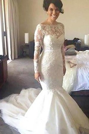 Abito da Sposa con Applique con Maniche Lunghe Principessa Vintage Lusso - Foto 1