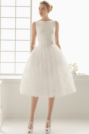 Reißverschluss a linie einfaches luxus Brautkleid ohne Ärmeln mit natürlicher Taille - Bild 2